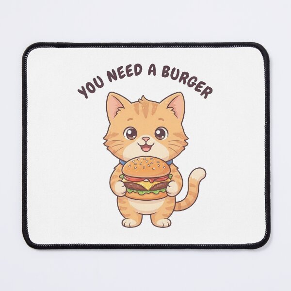 Item preview, Burger Lover Chibi Cat designed and sold by cobano.