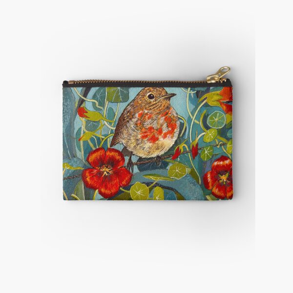 Item preview, A Baby Robin in the Nasturtiums designed and sold by maryalicegreen.