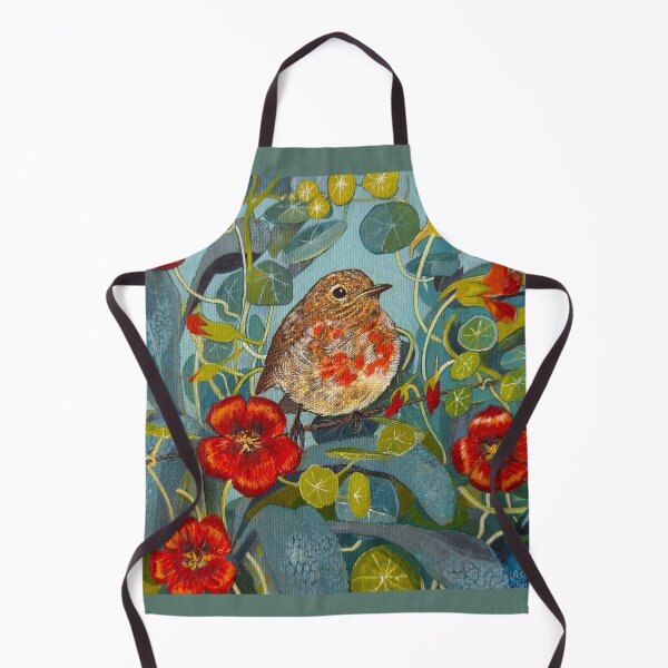 Item preview, A Baby Robin in the Nasturtiums designed and sold by maryalicegreen.
