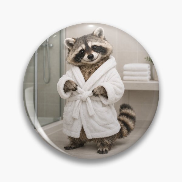 Item preview, Raccoon White Bathrobe designed and sold by Sillytoe.