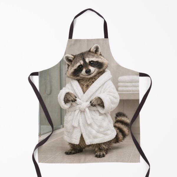 Item preview, Raccoon White Bathrobe designed and sold by Sillytoe.