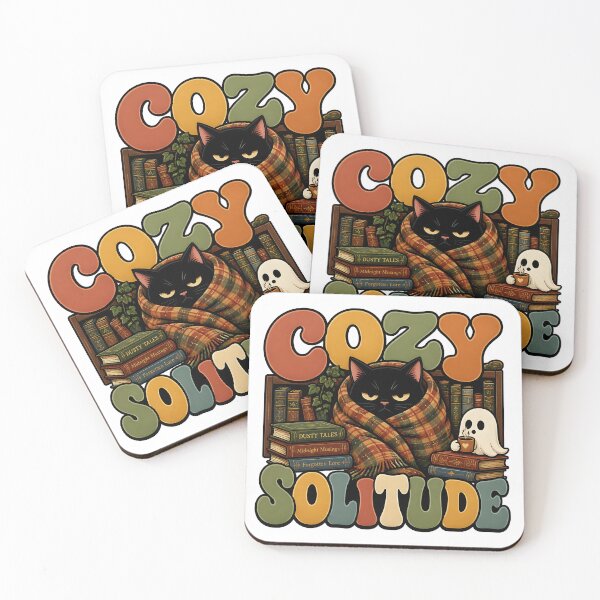 Item preview, Cozy Solitude Cute Retro Black Cat Philosophy Books designed and sold by VisualVerseLab.