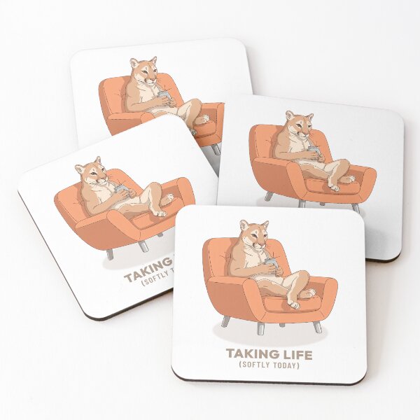 Item preview, Puma Drinking Mate Vintage Illustration designed and sold by COZY VINTAGE animal.