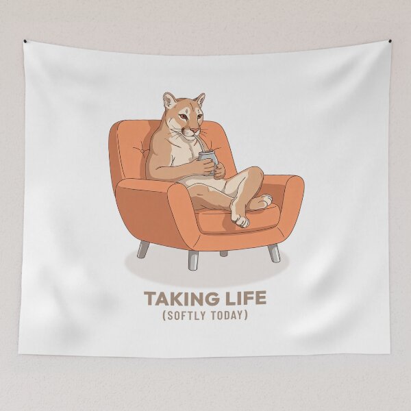 Item preview, Puma Drinking Mate Vintage Illustration designed and sold by COZY VINTAGE animal.