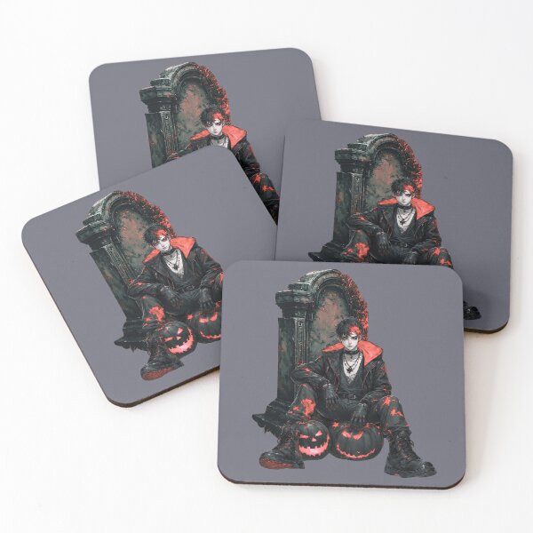 Item preview, Gothic Vampire Boy with Pumpkins in a Graveyard designed and sold by Szpaku desart .