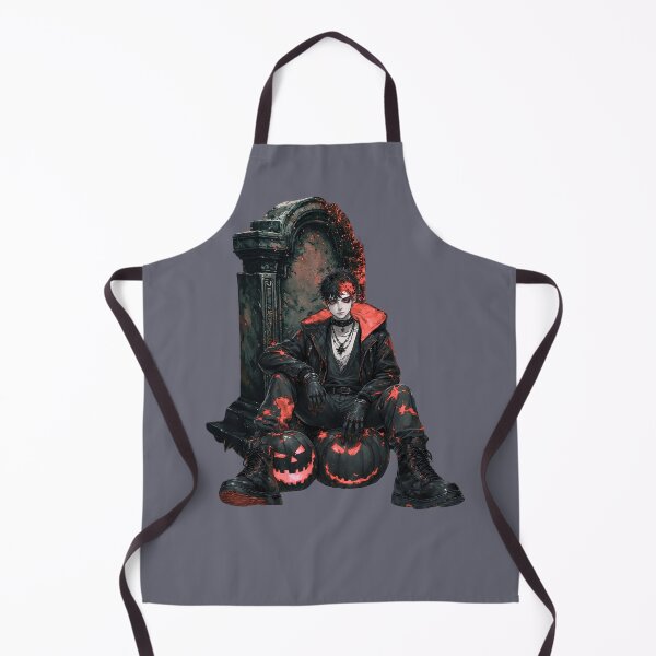 Item preview, Gothic Vampire Boy with Pumpkins in a Graveyard designed and sold by Szpaku desart .