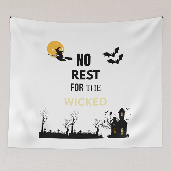Item preview, No Rest For The Wicked Halloween Skeleton designed and sold by PureCanvas Co.