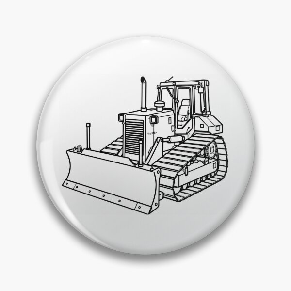 Item preview, Bulldozer Line Art – Heavy Construction Equipment Illustration designed and sold by ElceMare.