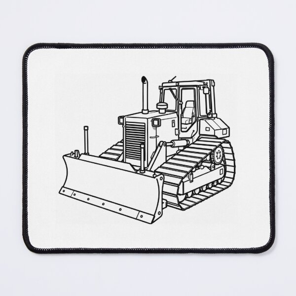 Item preview, Bulldozer Line Art – Heavy Construction Equipment Illustration designed and sold by ElceMare.