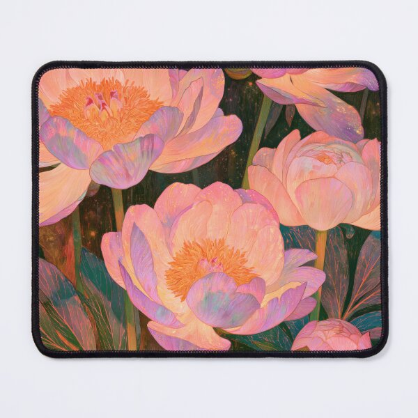 Item preview, Moody Pink Peonies Dark Botanical Painting designed and sold by Sunday Margaritas Art.