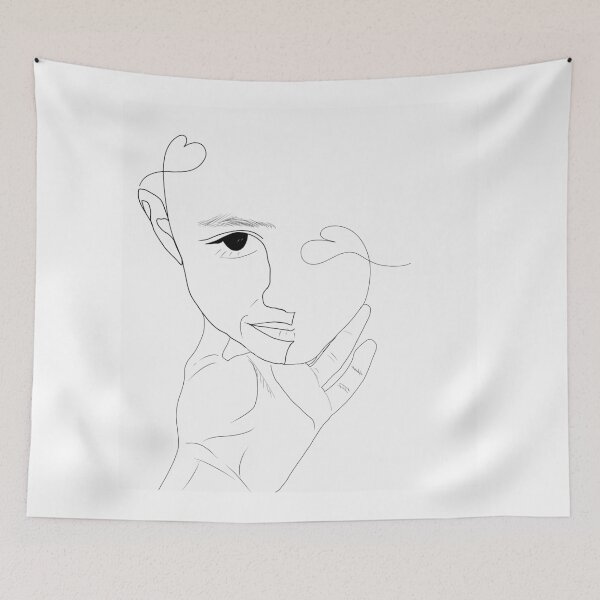 Item preview, Minimalist Face Heart Hand Line Art⁠ designed and sold by a1-x.