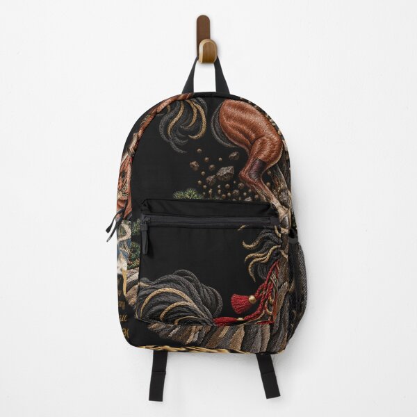 Item preview, Chinese Proverb Horse Embroidery – 欲速则不达 Stallion Cliff Edge Artwork designed and sold by Emoji Emblems.