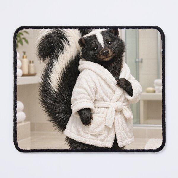 Item preview, Skunk White Bathrobe designed and sold by Sillytoe.