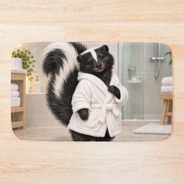 Item preview, Skunk White Bathrobe designed and sold by Sillytoe.