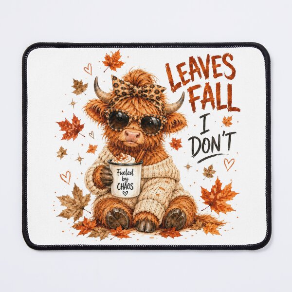 Item preview, Leaves Fall – I Don’t | Funny Highland Cow Autumn Design designed and sold by LittleGinnyArt.