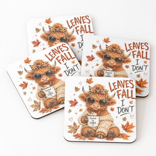 Item preview, Leaves Fall – I Don’t | Funny Highland Cow Autumn Design designed and sold by LittleGinnyArt.