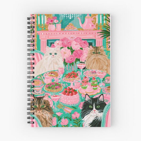 Item preview, Cats Tea Party Pink Maximalist Painting designed and sold by Sunday Margaritas Art.