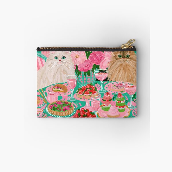 Item preview, Cats Tea Party Pink Maximalist Painting designed and sold by Sunday Margaritas Art.