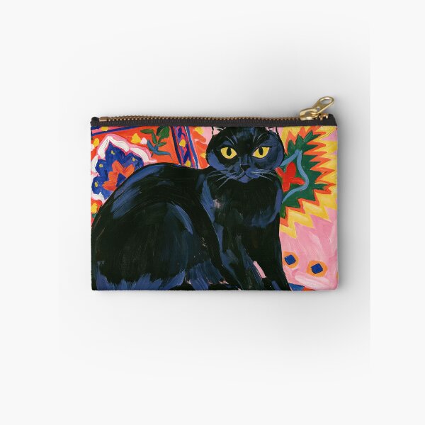 Item preview, Black Cat with Tropical Birds Colorful Painting designed and sold by Sunday Margaritas Art.
