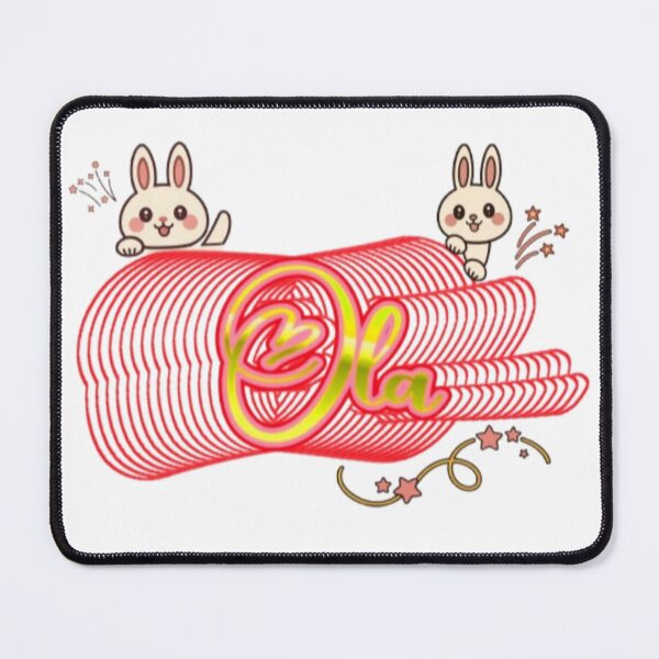 Item preview, Ola Portuguese Word Hello Cute Waving Bunnies Typography Art designed and sold by Miheerala.