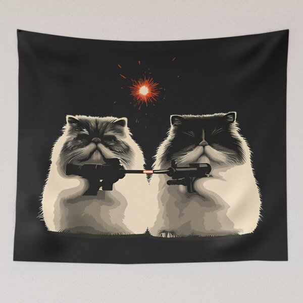Item preview, Fluffy Tactical Cats Firearm Action Art designed and sold by Lunat1kk.