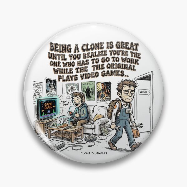 Item preview, Being a clone is great until you realize you're the one who has to go to work while the original plays video games. designed and sold by jrzvibe.
