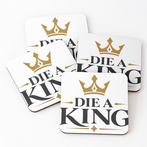 Item preview, Die A King Gold Crown - Motivational Royalty Typography designed and sold by VYBEHAUS.