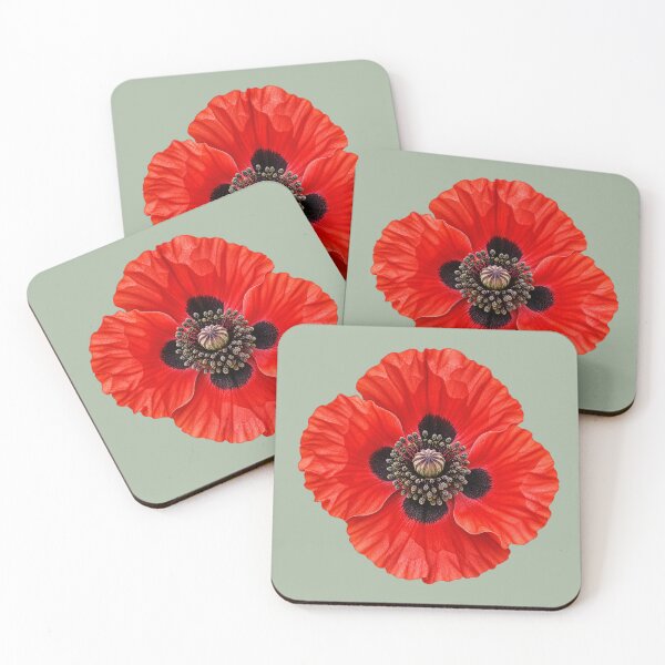 Item preview, Red Poppy Flower – Papaver Rhoeas Botanical Art designed and sold by HO•Designs.