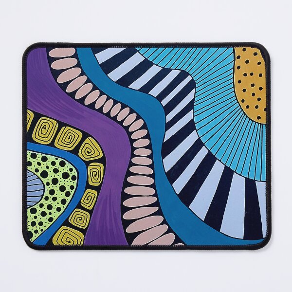 Item preview, Psychedelic Spiral — Purple, Blue & Gold Abstract Art designed and sold by WonderwildArt.