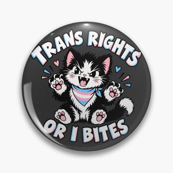 Item preview, Trans Rights Or I Bites Cute Angry Kitten designed and sold by SayMaria.