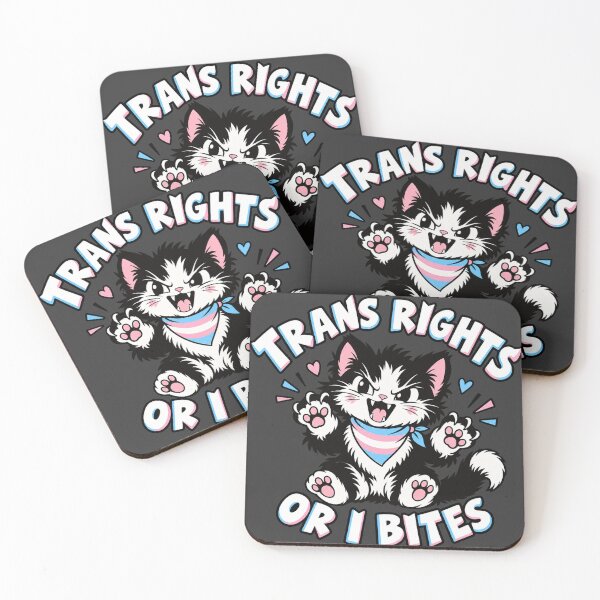 Item preview, Trans Rights Or I Bites Cute Angry Kitten designed and sold by SayMaria.