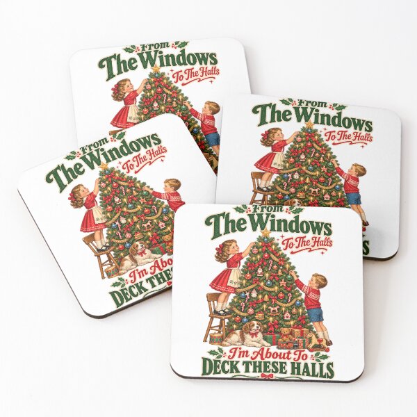 Item preview, Vintage Christmas Deck These Halls Retro Holiday Family Tree designed and sold by DijaMar.