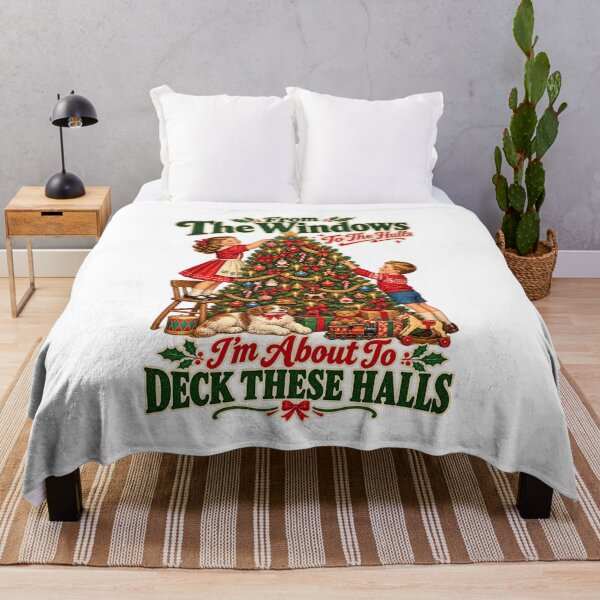 Item preview, Vintage Christmas Deck These Halls Retro Holiday Family Tree designed and sold by DijaMar.