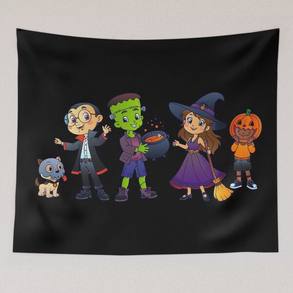 Item preview, Cute Halloween Kids and Dog Clipart Illustration designed and sold by HÉRCULES VERSIANI.