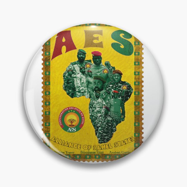 Item preview, AES Alliance of Sahel States | Traoré Goïta Tchiani | Pan-African map postage stamp designed and sold by Youngkev-arts.