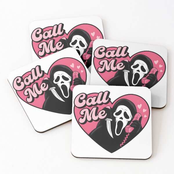 Item preview, Call Me Ghostface Pink Heart Horror Sticker designed and sold by stylishsketcher.