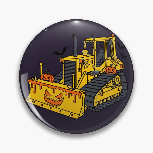 Item preview, Halloween Bulldozer – Spooky Construction Vehicle purple background designed and sold by ElceMare.
