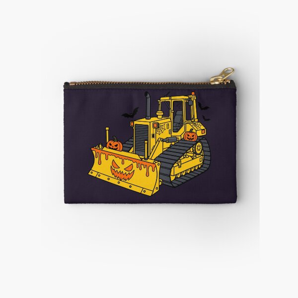 Item preview, Halloween Bulldozer – Spooky Construction Vehicle purple background designed and sold by ElceMare.
