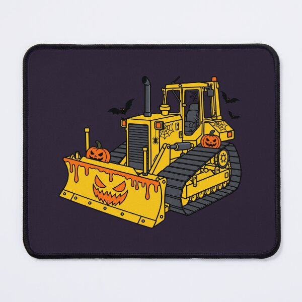 Item preview, Halloween Bulldozer – Spooky Construction Vehicle purple background designed and sold by ElceMare.
