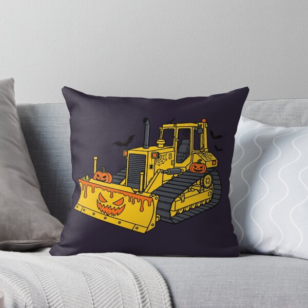 Item preview, Halloween Bulldozer – Spooky Construction Vehicle purple background designed and sold by ElceMare.
