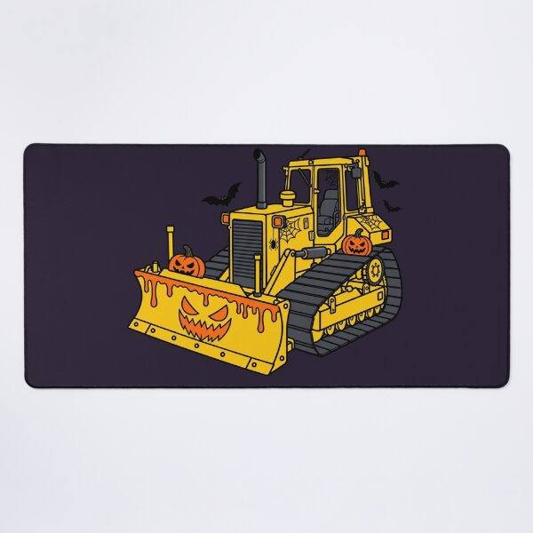 Item preview, Halloween Bulldozer – Spooky Construction Vehicle purple background designed and sold by ElceMare.