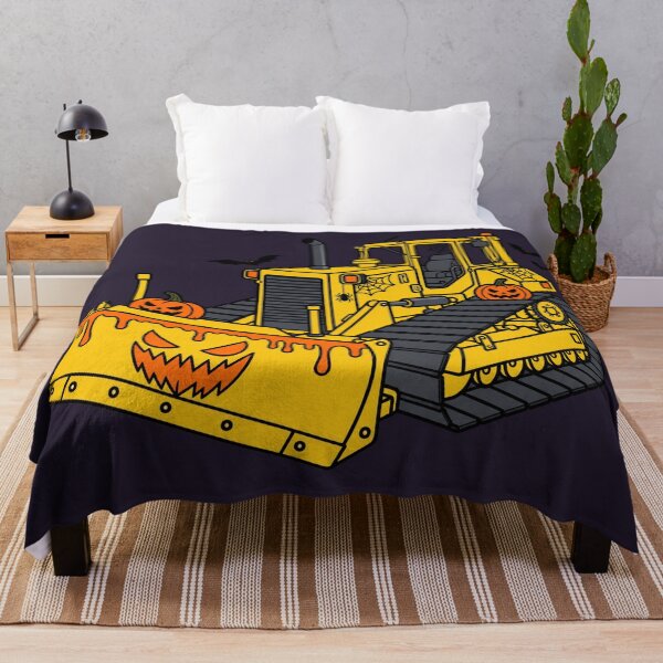 Item preview, Halloween Bulldozer – Spooky Construction Vehicle purple background designed and sold by ElceMare.