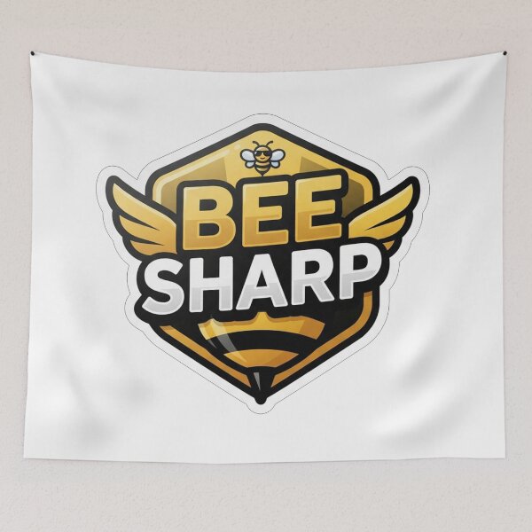 Item preview, Bee Sharp Cute Honeycomb Mascot Logo designed and sold by Owcomm.