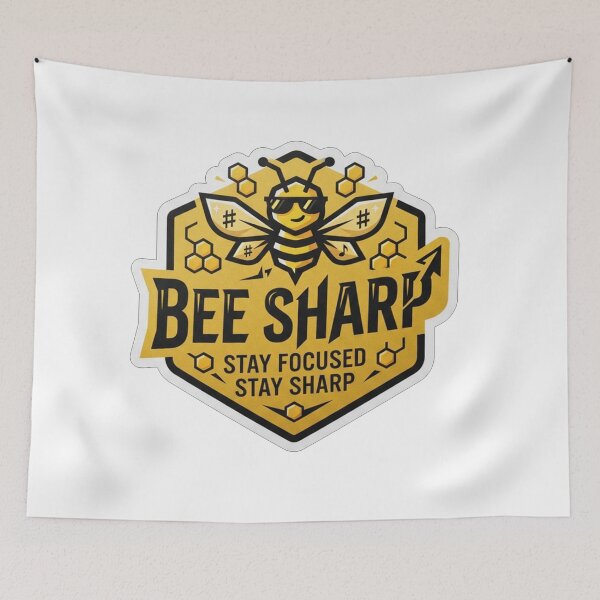 Item preview, Bee Sharp Stay Focused Motivational Quote designed and sold by Owcomm.