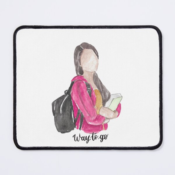 Item preview, Way To Go Student Watercolor College Girl Sticker designed and sold by Esraa-Arts.