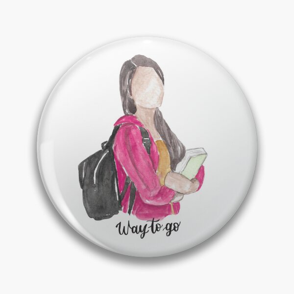 Item preview, Way To Go Student Watercolor College Girl Sticker designed and sold by Esraa-Arts.