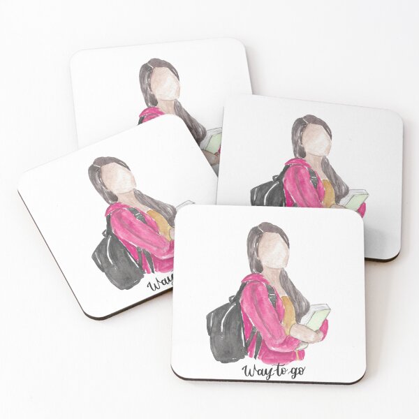 Item preview, Way To Go Student Watercolor College Girl Sticker designed and sold by Esraa-Arts.