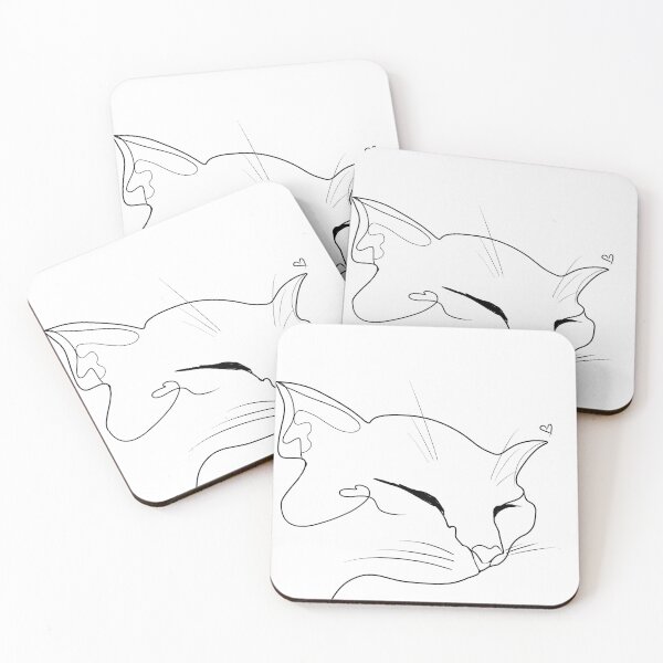 Item preview, Minimalist Sleeping Cat Line Art⁠ designed and sold by a1-x.
