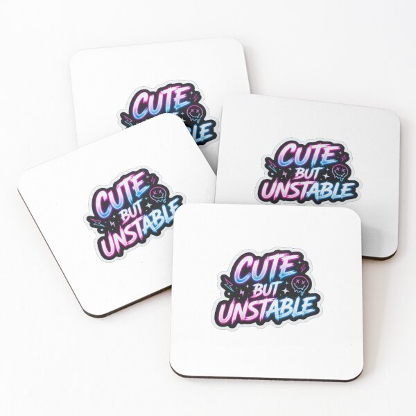 Item preview, Cute But Unstable Neon Smiley Quote    designed and sold by Owcomm.