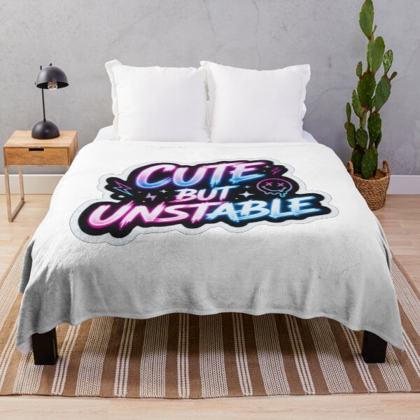 Item preview, Cute But Unstable Neon Smiley Quote    designed and sold by Owcomm.